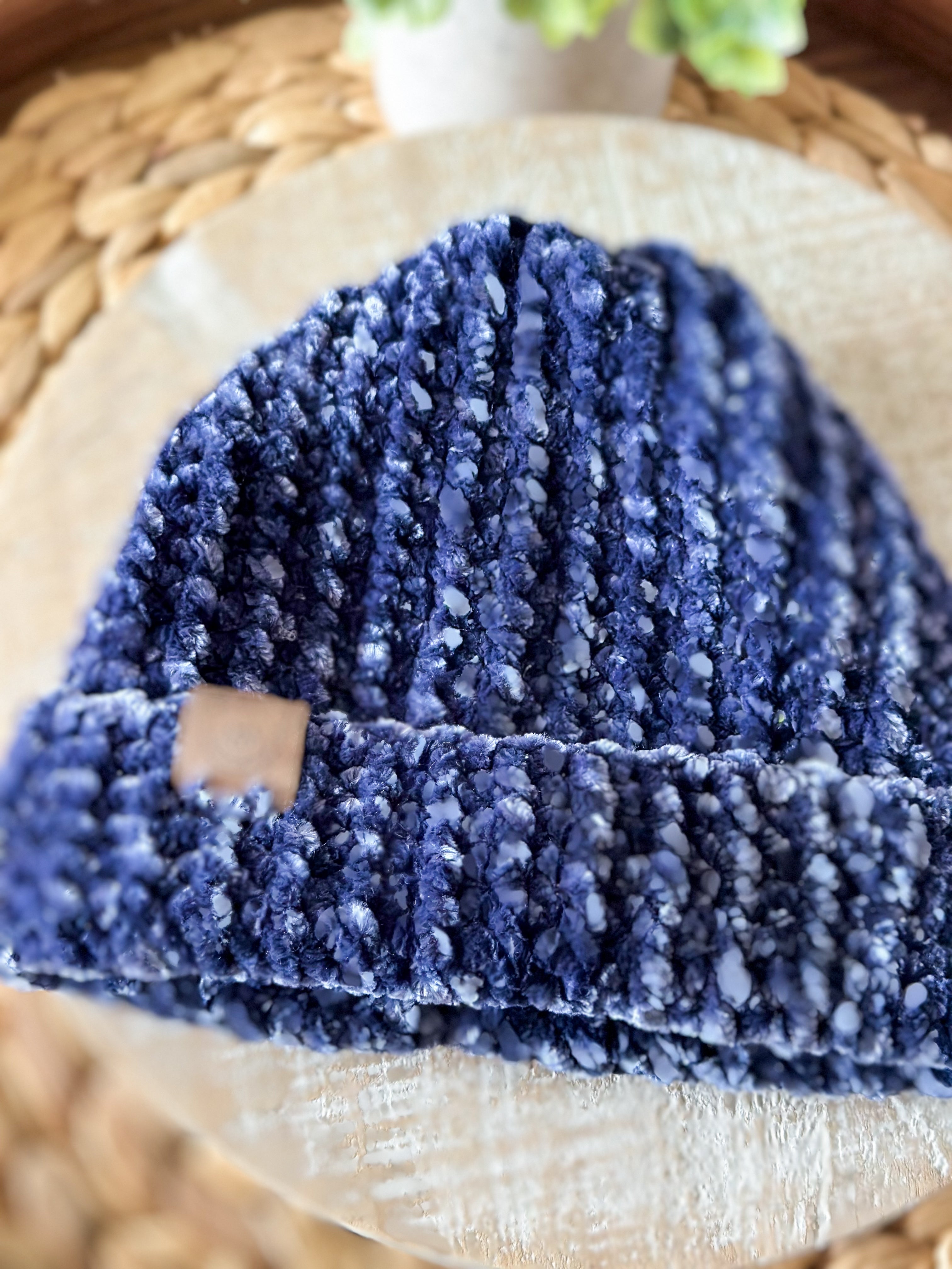 帽子 NKNIT velour crochet KNIT cap nknit velour crochet KNIT cap（Velvet Yarn Crochet Hat